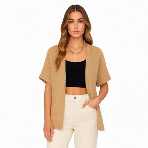 Women’s J. Crew Cashew Pointelle open-front wrap One Size NWT